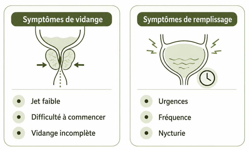 Symptômes du bas appareil urinaire HBP